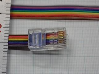 RJ45$B%W%i%0$r(B1.0mm$B%T%C%A$N%j%\%s%1!<%V%k$K05Ce(B