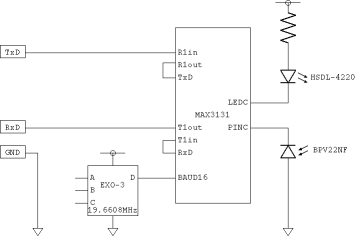 RS232C to IrDA converter