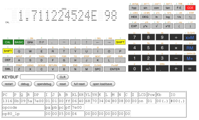 PC1450 emulator runnings on iPhone/iOS/Safari