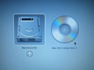 insert Mac OS X install media into optical drive